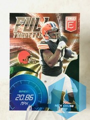 2021 Panini Donruss Elite Full Throttle #FT16 Nick Chubb Green Parallel